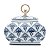 POTICHE DECORATIVO PORCELANA BRANCO/AZUL 23x15x23cm - Imagem 3