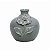 VASO DECORATIVO CERÂMICA C/FLOR CINZA 9x9cm - Imagem 1