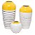 VASO DECORATIVO CERÂMICA BRANCO/AMARELO 14x13cm - Imagem 8