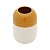 VASO DECORATIVO CERÂMICA GRANILITE BRANCO/AMARELO 10x15cm - Imagem 2