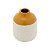 VASO DECORATIVO CERÂMICA GRANILITE BRANCO/AMARELO 10x12cm - Imagem 1