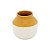 VASO DECORATIVO CERÂMICA GRANILITE BRANCO/AMARELO 10x9cm - Imagem 3
