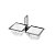 PETISQUEIRA DUPLA DE VIDRO C/ARO E PUXADOR BLACK VENEZA 24X11X16cm - Imagem 1