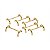 CJ 6 PC DESCANSOS DE LATÃO P/TALHERES CROISÉ DOURADO 8,5X4X2cm - Imagem 1