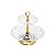 PRATO DUPLO DE CRISTAL P/DOCE C/PÉ E PUXADOR DOURADO LOUISE 30cm - Imagem 2
