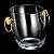 BALDE DE VIDRO C/ALÇA DE AÇO INOX DOURADO ASTI 15X16cm - Imagem 1