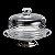 PRATO P/QUEIJO C/PÉ DE PRATA E TAMPA DE VIDRO ELEGANCE 19CM - Imagem 2