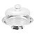 PRATO P/QUEIJO C/PÉ DE PRATA E TAMPA DE VIDRO ELEGANCE 23CM - Imagem 3