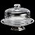 PRATO P/QUEIJO C/PÉ DE PRATA E TAMPA DE VIDRO ELEGANCE 23CM - Imagem 2