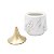 VASO DECORATIVO PORCELANA MARBLE BRANCO/DOURADO 13x17cm - Imagem 5