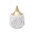VASO DECORATIVO PORCELANA MARBLE BRANCO/DOURADO 13x17cm - Imagem 3