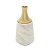 VASO DECORATIVO PORCELANA MARBLE BRANCO/DOURADO 10x20cm - Imagem 1