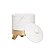 POTICHE DECORATIVO PORCELANA MARBLE BRANCO/DOURADO 10x12cm - Imagem 2
