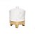 POTICHE DECORATIVO PORCELANA MARBLE BRANCO/DOURADO 10x12cm - Imagem 1