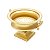 VASO METAL DOURADO 36x30x21cm - Imagem 3