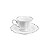 CJ 6 XÍCARAS DE PORCELANA P/CAFÉ C/PIRES FIO DE PRATA BRANCO 80ml - Imagem 1