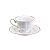 CJ 6 XÍCARAS DE PORCELANA P/CHÁ C/PIRES FIO DOURADO BRANCO 180ml - Imagem 1