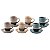 CJ 6 XÍCARAS DE PORCELANA C/PÍRES RIBBON COLORIDA 100ML - Imagem 1