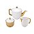 CJ 3 PC DE PORCELANA P/CHÁ AÇUCAREIRO BULE 900ml E LEITERA 300ml VERA GOLD - Imagem 1