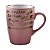 CANECA DE PORCELANA VINTAGE LETTERS ROSA 350ML - Imagem 1