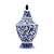 POTICHE ORNAMENTAL DE PORCELANA C/ TAMPA AZUL E BRANCO PERSA - Imagem 2