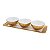 CJ 4 PC BANDEJAS E PETISQUEIRAS DE PORCELANA VERA GOLD 35X12X2cm - Imagem 1