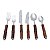 CJ. 6 PCS CUTELARIA DE AÇO INOX CABO DE BAMBOO ESCURO - Imagem 2