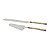CJ. 2 PCS P/ BOLO DE AÇO INOX CABO DE MADRE PÉROLA CLARA - Imagem 2