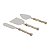 CJ. 3 PC P/ QUEIJO DE AÇO INOX CABO DE MADRE PÉROLA CLARA - Imagem 1