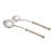 CJ. 2 PCS CONCHAS DE AÇO INOX CABO DE MADRE PÉROLA CLARA - Imagem 1