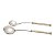 CJ. 2 PCS CONCHAS DE AÇO INOX CABO DE MADRE PÉROLA CLARA - Imagem 2
