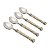 CJ. 4 PCS COLHERES DE AÇO INOX CABO DE MADRE PÉROLA CLARA - Imagem 1