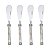 CJ. 4 PCS ESPATULA DE AÇO INOX CABO DE MADRE PÉROLA CLARA - Imagem 1