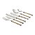 CJ. 6 PCS CUTELARIA DE AÇO INOX CABO DE MADRE PÉROLA CLARA - Imagem 1