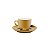CJ 6 XÍCARAS P/CHÁ DE PORCELANA C/PIRES DOURADO 220ML - Imagem 2