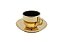 CJ 6 XÍCARAS DE PORCELANA P/CHÁ C/PIRES PRETO/DOURADO VERSA 220ml - Imagem 1