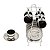 CJ 6 XÍCARAS DE PORCELANA P/CAFÉ C/PIRES PRETO/PRATA VERSA 90ml - Imagem 3