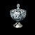 BOMBONIERE DE CRISTAL C/TAMPA CROWN AZUL 16,5X24 CM - Imagem 4