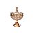 BOMBONIERE DE CRISTAL C/TAMPA CROWN ÂMBAR 16,5X24 CM - Imagem 2