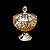BOMBONIERE DE CRISTAL C/TAMPA CROWN ÂMBAR 16,5X24 CM - Imagem 4