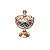 BOMBONIERE DE CRISTAL C/TAMPA CROWN ÂMBAR 16,5X24 CM - Imagem 3