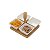 CJ 5 PCS 4 PETISQUEIRAS DE PORCELANA QUADRADAS E 1 SUPORTE DE BAMBOO 15X15X11,6cm - Imagem 4