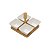 CJ 5 PCS 4 PETISQUEIRAS DE PORCELANA QUADRADAS E 1 SUPORTE DE BAMBOO 15X15X11,6cm - Imagem 1