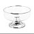 CENTRO DE MESA DE VIDRO C/PÉ E ARO DE AÇO INOX 25X16CM - Imagem 1