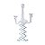 CANDELABRO DE CRISTAL 3 BRAÇOS DEGRADÊ 33,5X12X53 CM - Imagem 3