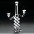 CANDELABRO DE CRISTAL 3 BRAÇOS DEGRADÊ 33,5X12X53 CM - Imagem 1