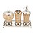 JG 4PC P/BANHEIRO DE AÇO INOX C/VIDRO E RATTAN - Imagem 1