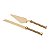 CJ 2PC P/BOLO C/CABO TRANÇADO DE ZAMAC DOURADO 31,5CM - Imagem 1