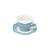 CJ 6 PC XÍCARA DE CHÁ C/PÍRES DE PORCELANA GIVEMY AZUL CLARO - Imagem 1