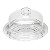 PRATO P/QUEIJO DE AÇO INOX C/TAMPA DE VIDRO ELEGANCE 23CM - Imagem 2